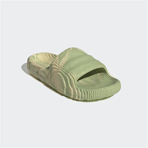 Experience Effortless Style with Adidas adilette 22 Slides in Magic Lime and Desert Sand